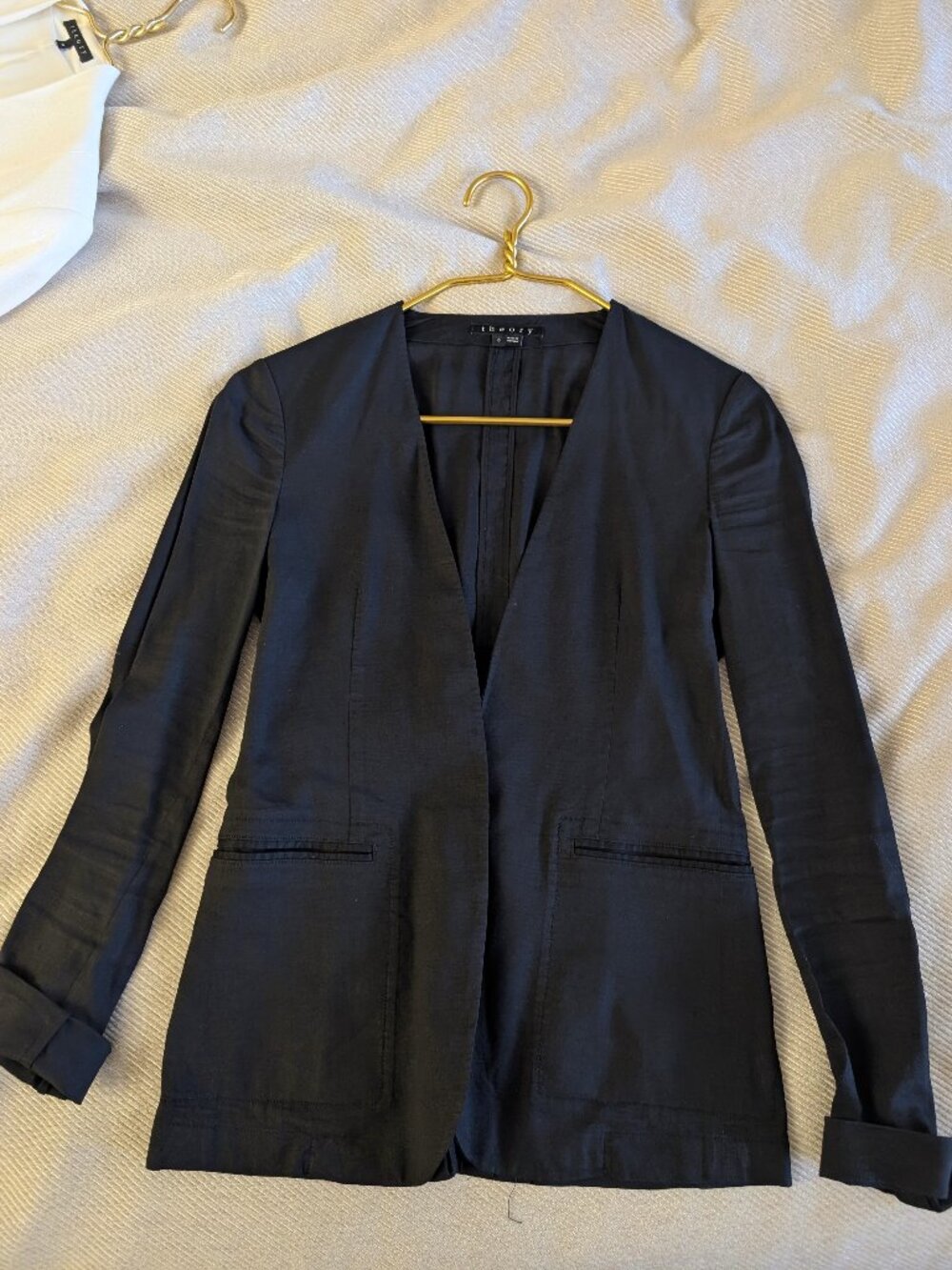 Black Linen Theory Blazer
